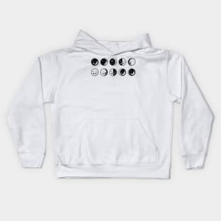 Moon Phases Silhouettes Kids Hoodie